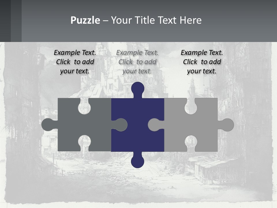 A Black And White Picture Of A City PowerPoint Template