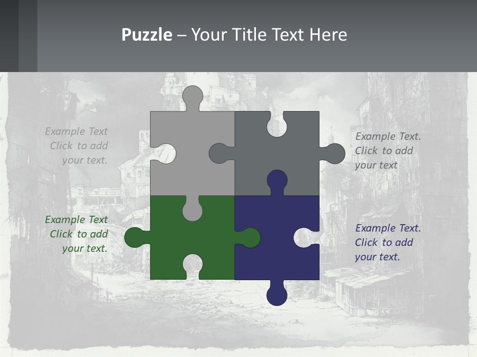 A Black And White Picture Of A City PowerPoint Template