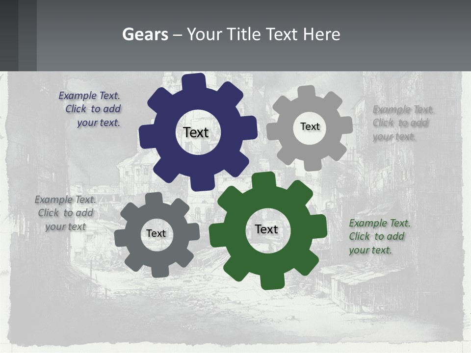 A Black And White Picture Of A City PowerPoint Template