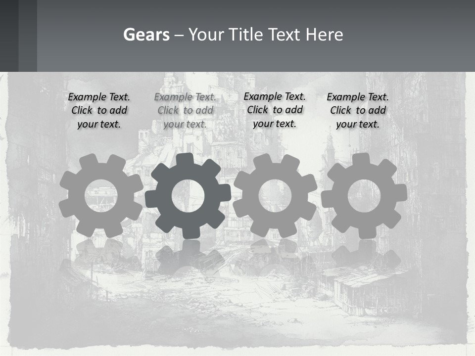 A Black And White Picture Of A City PowerPoint Template