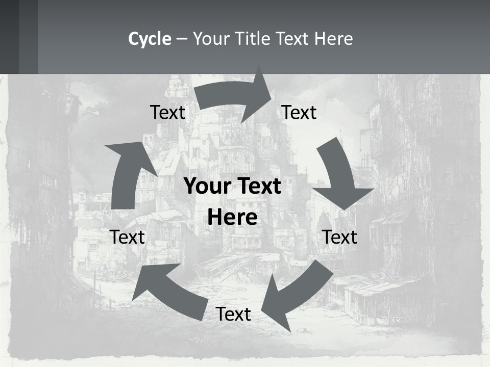 A Black And White Picture Of A City PowerPoint Template