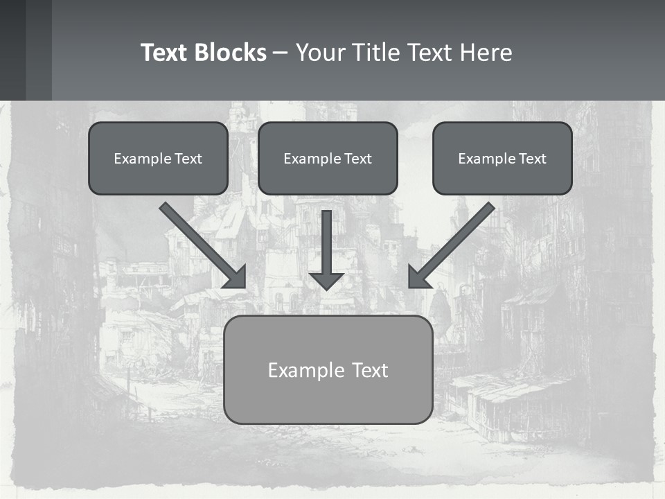 A Black And White Picture Of A City PowerPoint Template