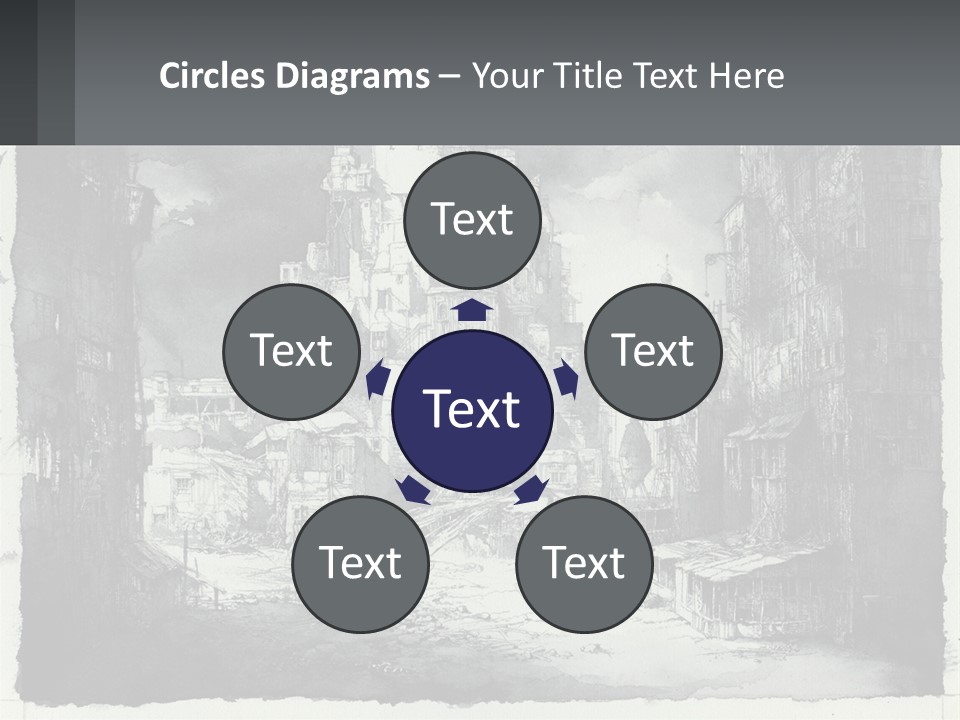 A Black And White Picture Of A City PowerPoint Template