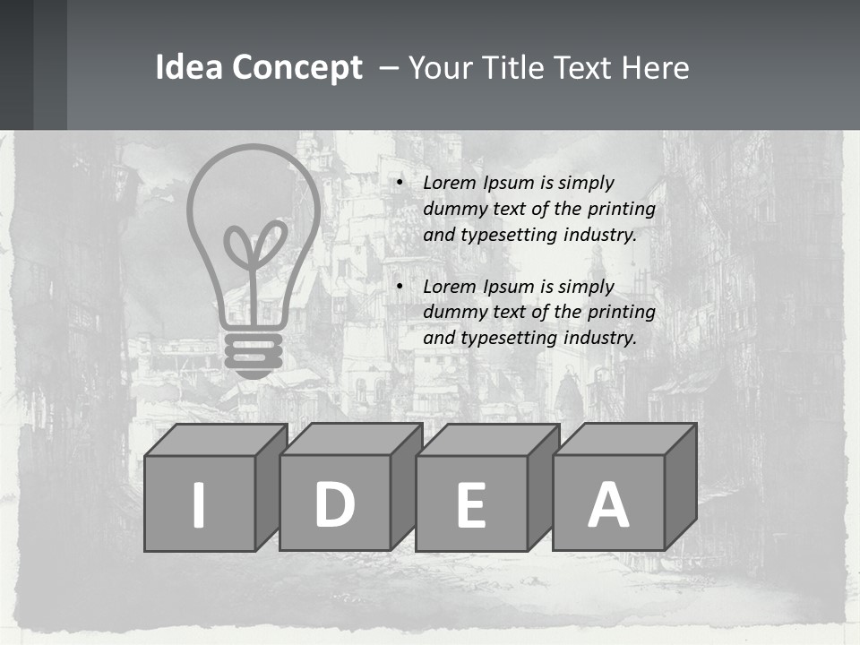 A Black And White Picture Of A City PowerPoint Template