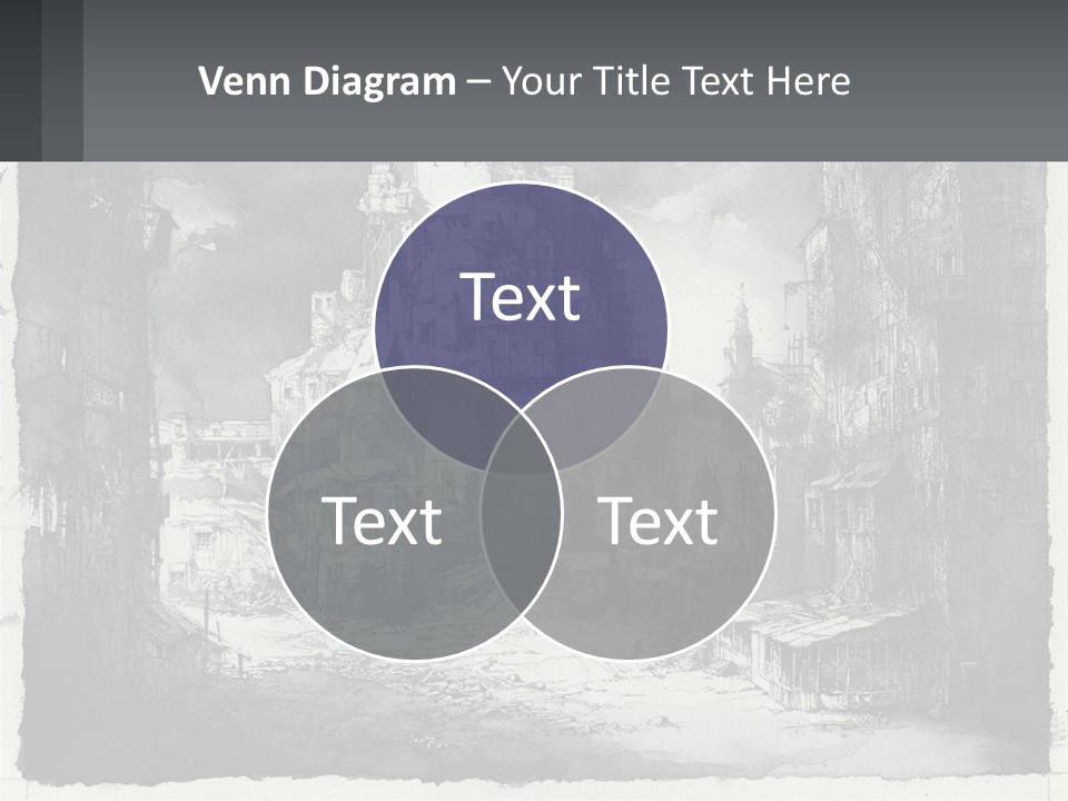 A Black And White Picture Of A City PowerPoint Template