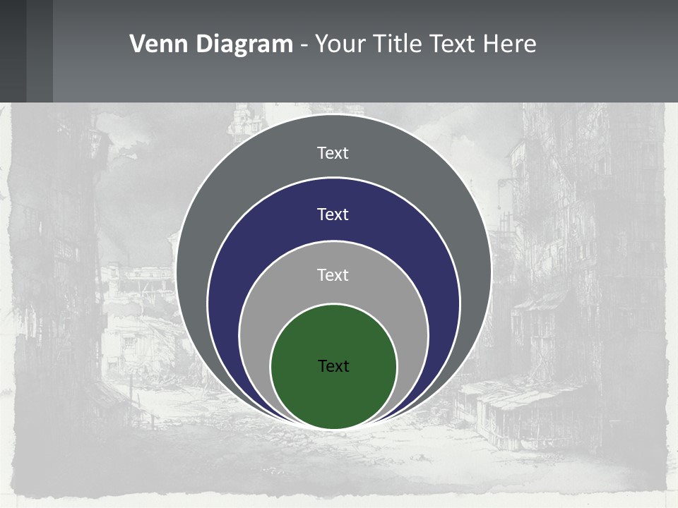 A Black And White Picture Of A City PowerPoint Template