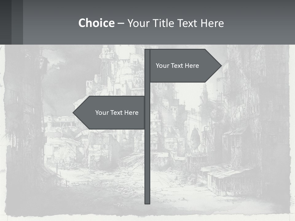 A Black And White Picture Of A City PowerPoint Template