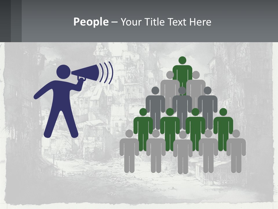 A Black And White Picture Of A City PowerPoint Template