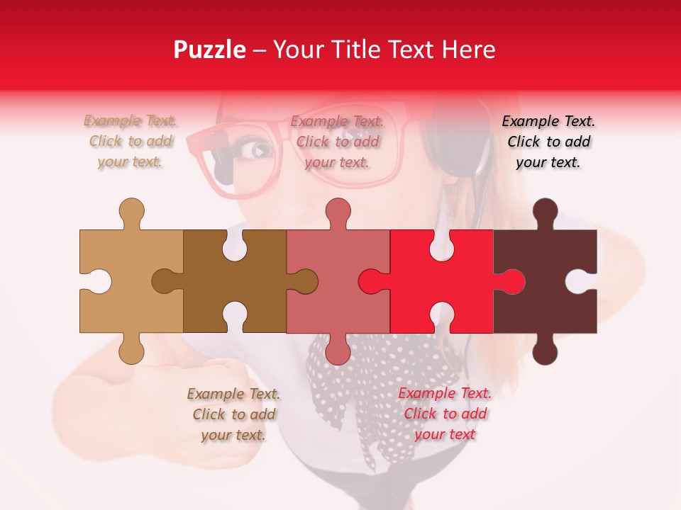 A Woman Wearing A Headset With A Microphone In Her Hand PowerPoint Template