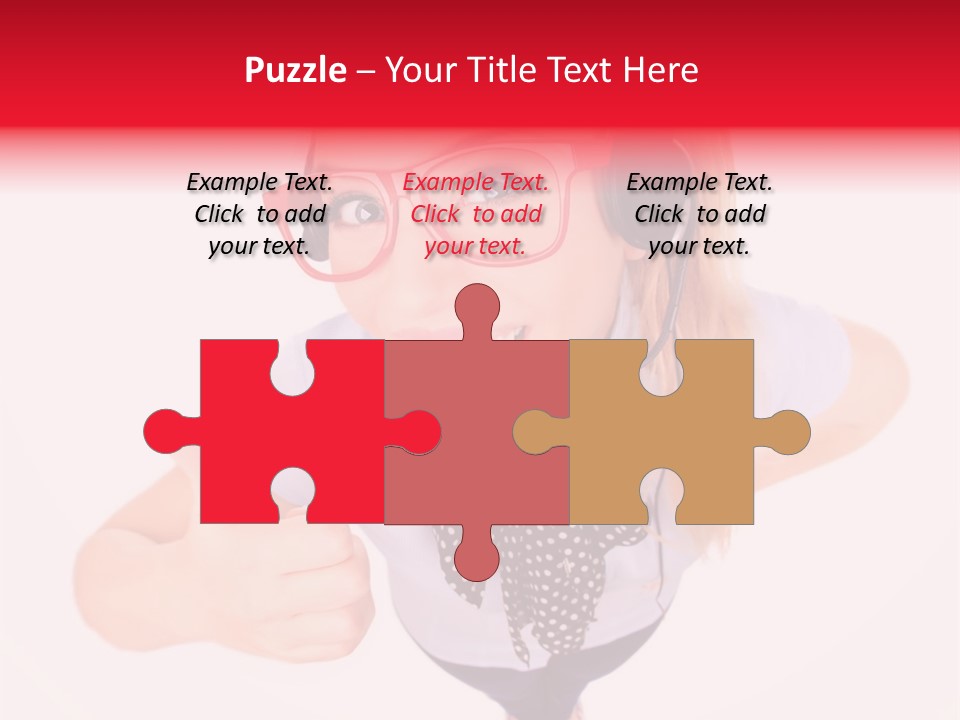 A Woman Wearing A Headset With A Microphone In Her Hand PowerPoint Template