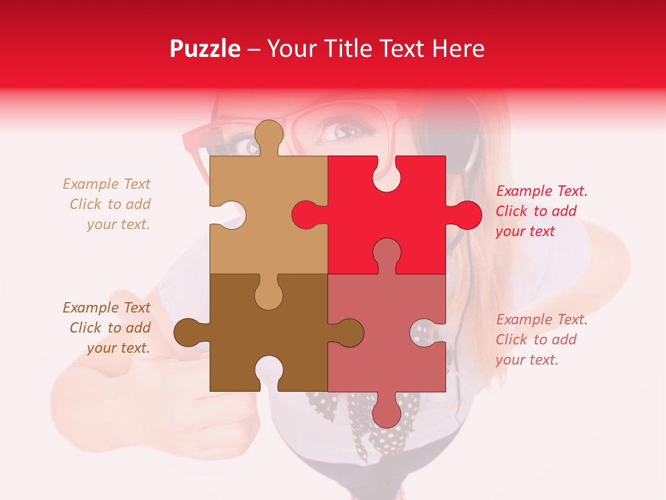 A Woman Wearing A Headset With A Microphone In Her Hand PowerPoint Template