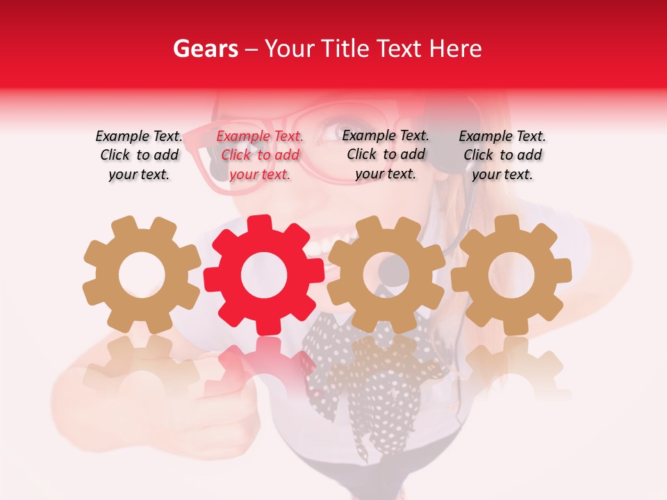 A Woman Wearing A Headset With A Microphone In Her Hand PowerPoint Template