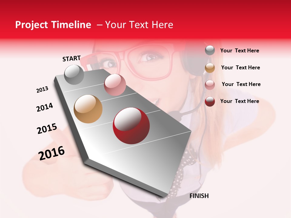 A Woman Wearing A Headset With A Microphone In Her Hand PowerPoint Template