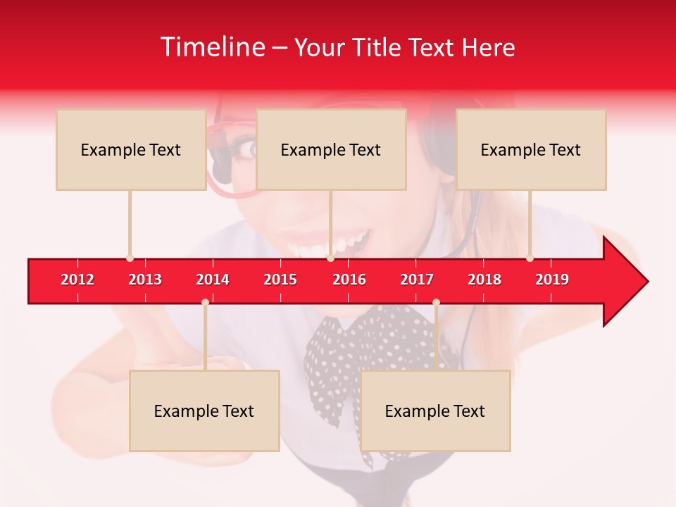 A Woman Wearing A Headset With A Microphone In Her Hand PowerPoint Template