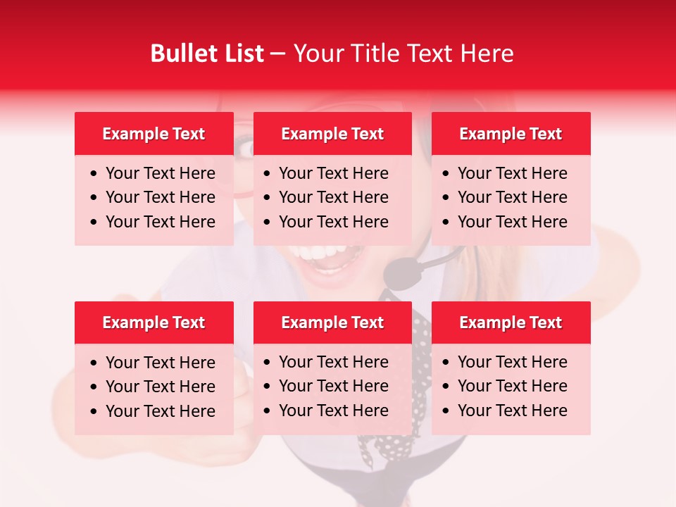 A Woman Wearing A Headset With A Microphone In Her Hand PowerPoint Template