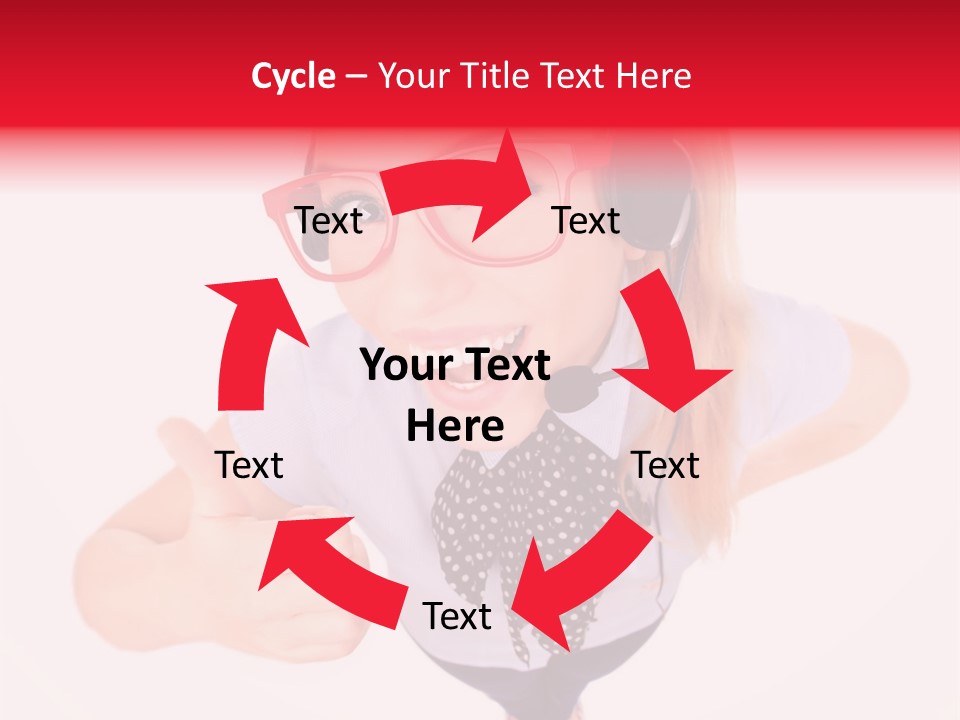 A Woman Wearing A Headset With A Microphone In Her Hand PowerPoint Template