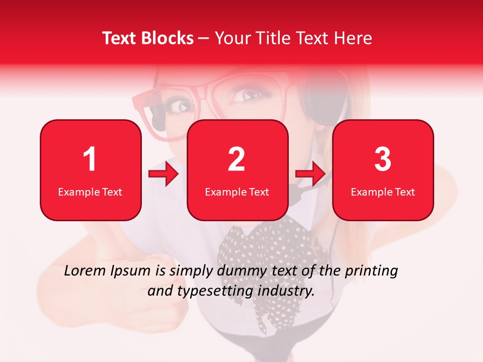 A Woman Wearing A Headset With A Microphone In Her Hand PowerPoint Template