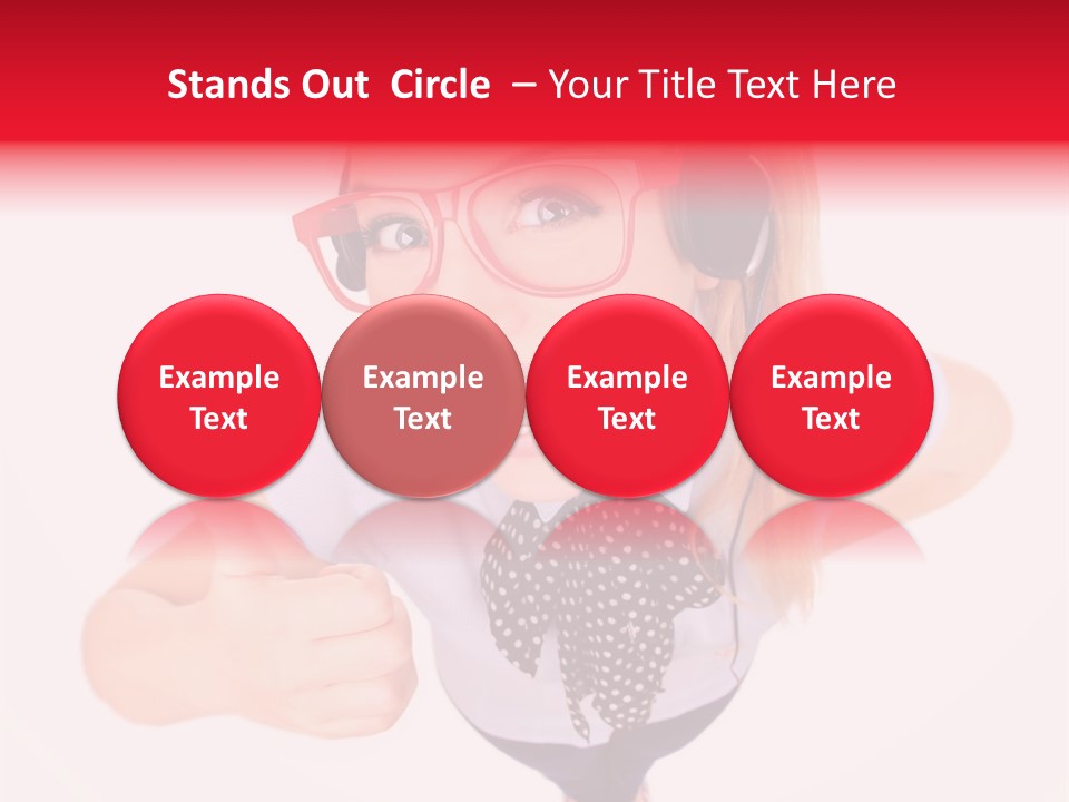 A Woman Wearing A Headset With A Microphone In Her Hand PowerPoint Template