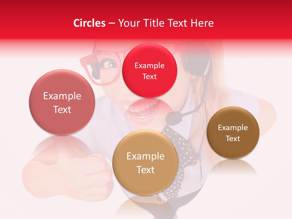 A Woman Wearing A Headset With A Microphone In Her Hand PowerPoint Template