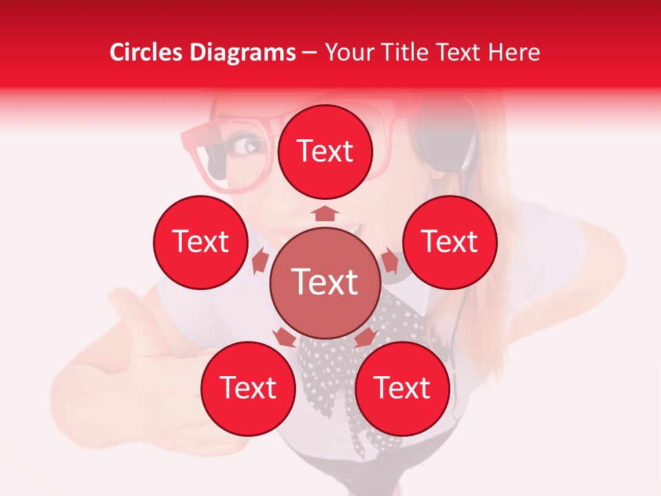 A Woman Wearing A Headset With A Microphone In Her Hand PowerPoint Template