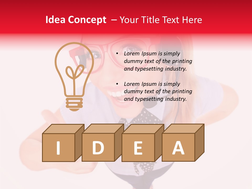 A Woman Wearing A Headset With A Microphone In Her Hand PowerPoint Template