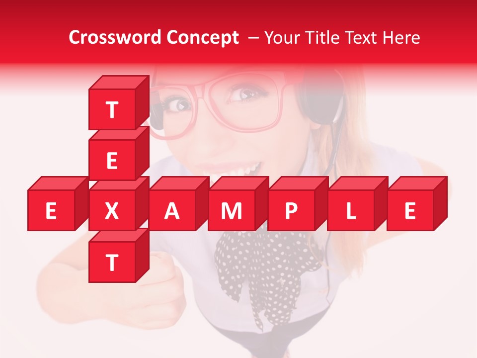 A Woman Wearing A Headset With A Microphone In Her Hand PowerPoint Template