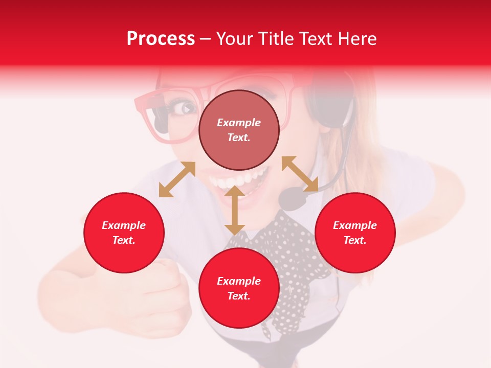 A Woman Wearing A Headset With A Microphone In Her Hand PowerPoint Template