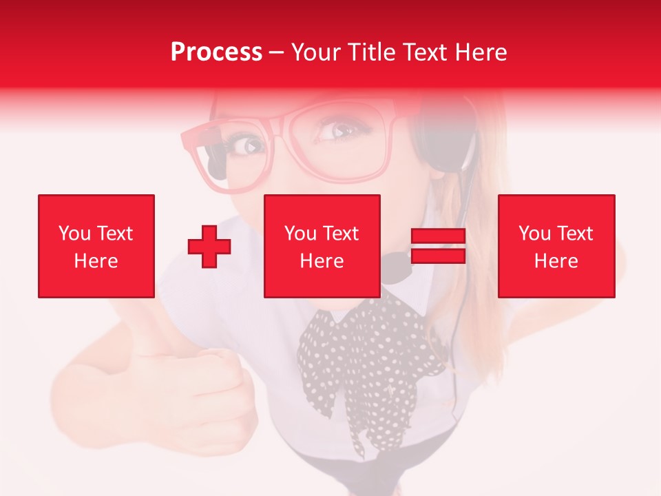 A Woman Wearing A Headset With A Microphone In Her Hand PowerPoint Template