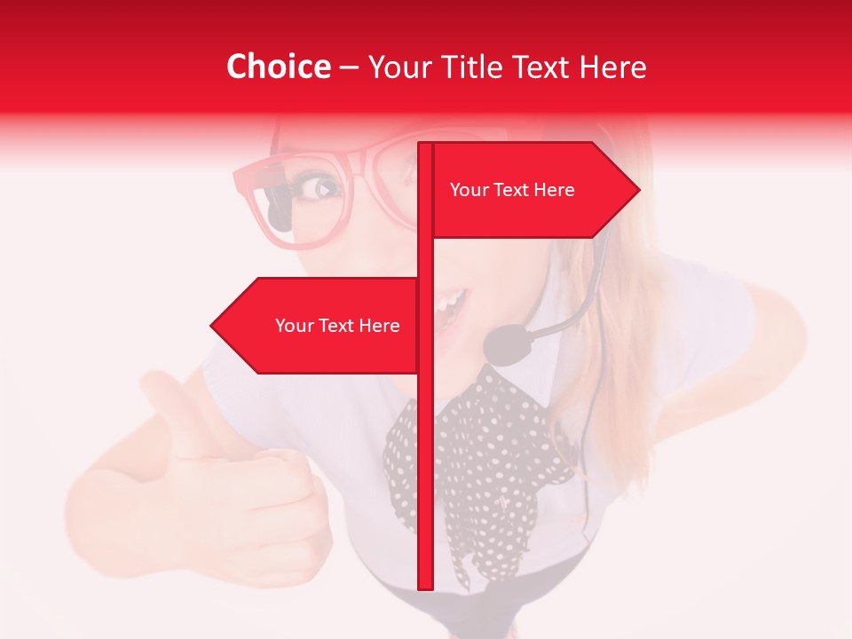 A Woman Wearing A Headset With A Microphone In Her Hand PowerPoint Template