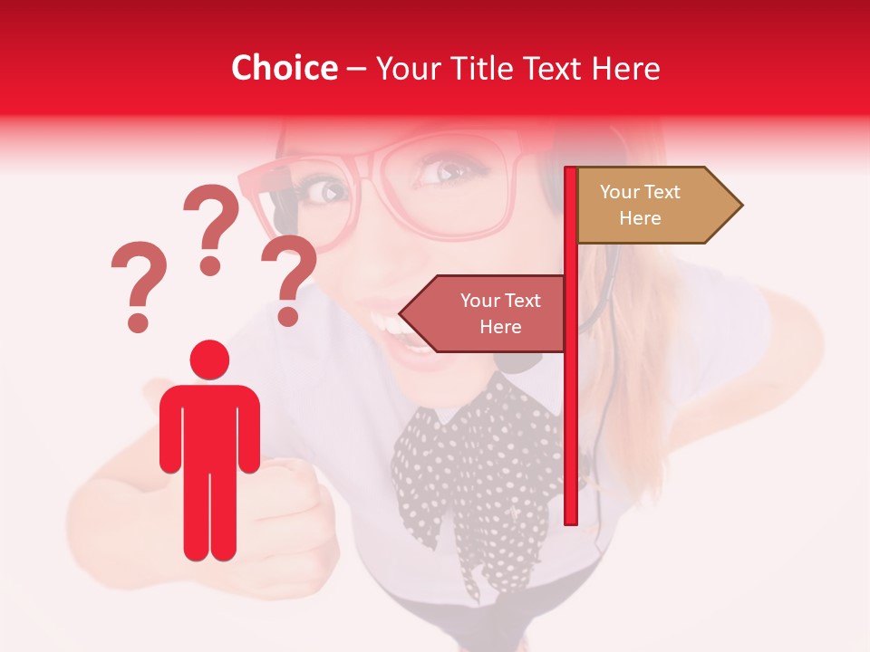 A Woman Wearing A Headset With A Microphone In Her Hand PowerPoint Template