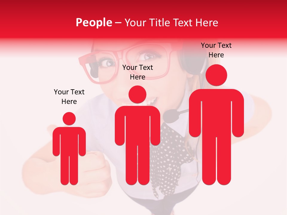 A Woman Wearing A Headset With A Microphone In Her Hand PowerPoint Template