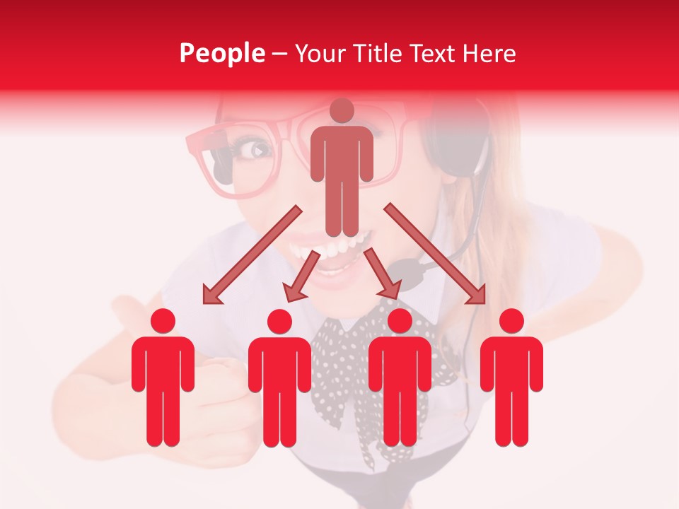 A Woman Wearing A Headset With A Microphone In Her Hand PowerPoint Template