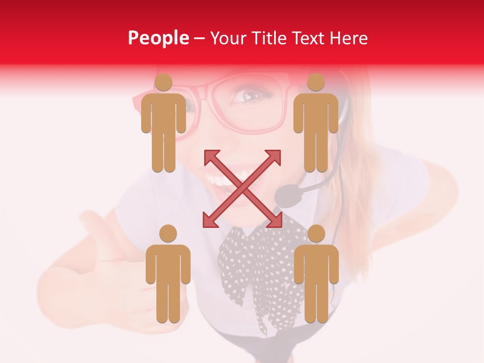 A Woman Wearing A Headset With A Microphone In Her Hand PowerPoint Template