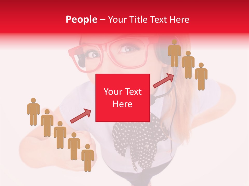 A Woman Wearing A Headset With A Microphone In Her Hand PowerPoint Template