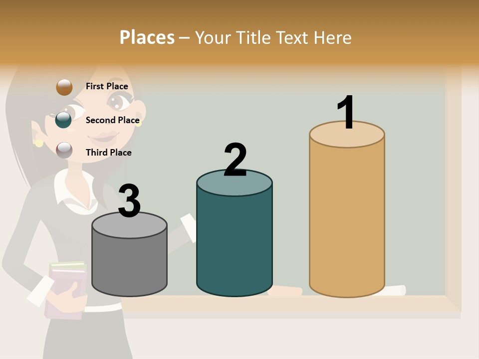 A Woman Standing In Front Of A Blackboard PowerPoint Template