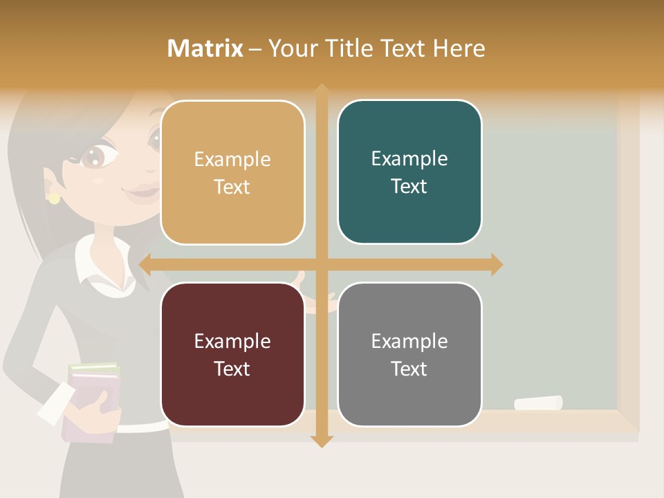 A Woman Standing In Front Of A Blackboard PowerPoint Template