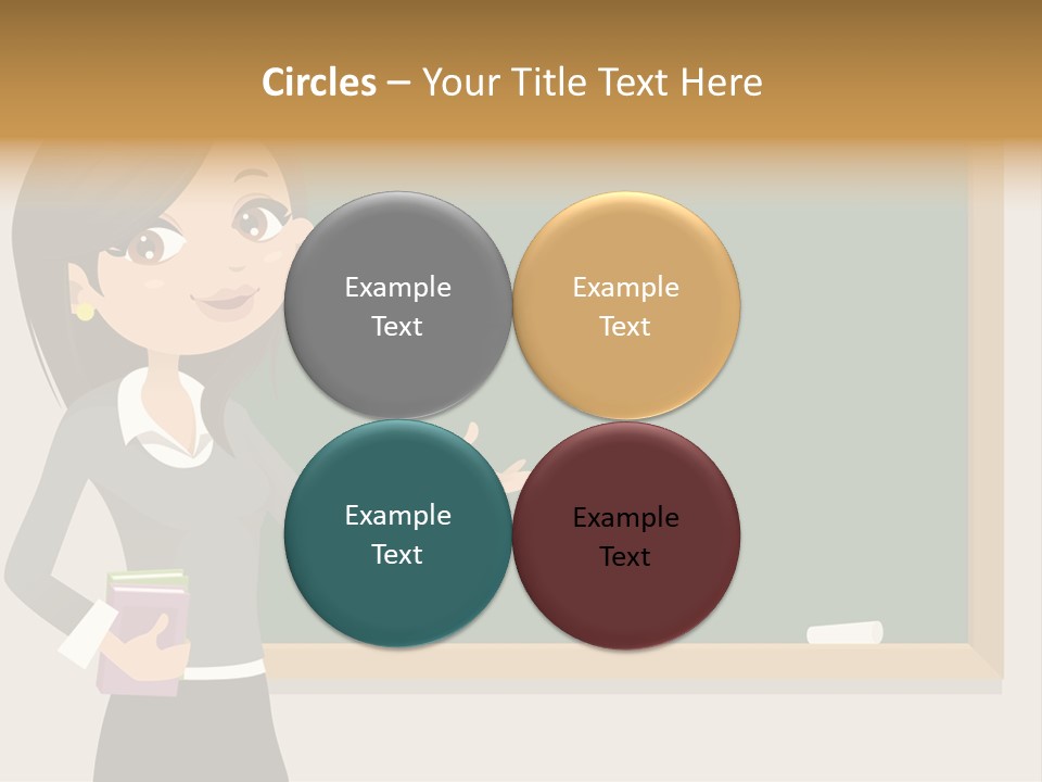 A Woman Standing In Front Of A Blackboard PowerPoint Template