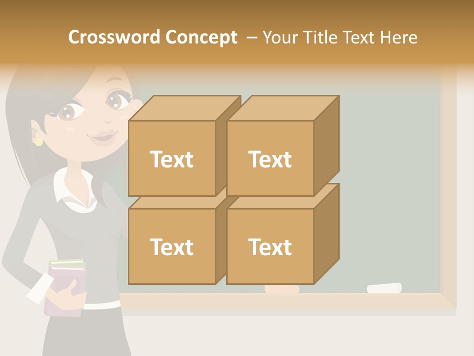 A Woman Standing In Front Of A Blackboard PowerPoint Template