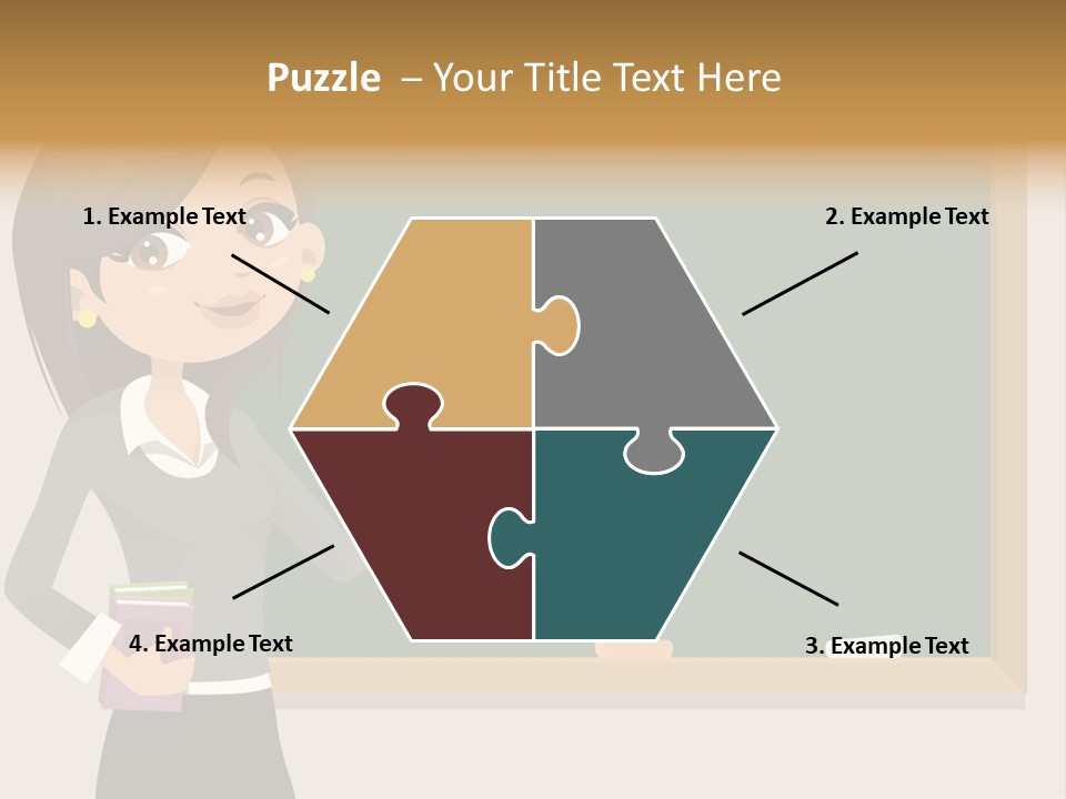 A Woman Standing In Front Of A Blackboard PowerPoint Template