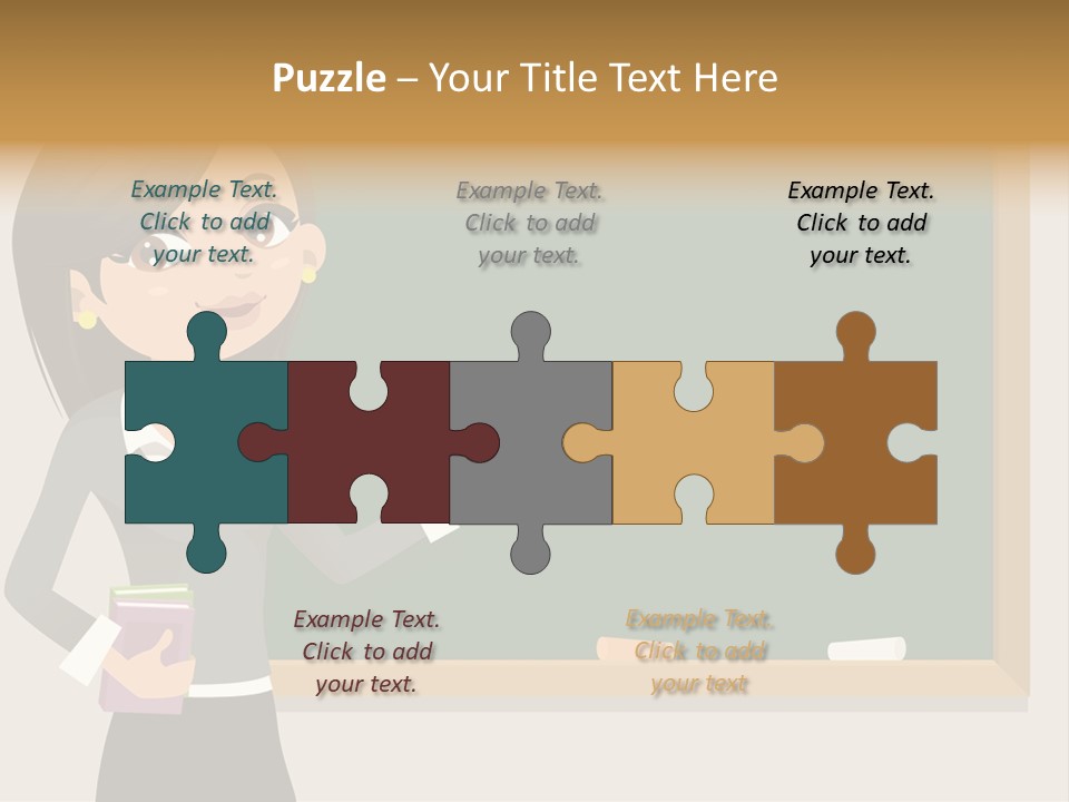 A Woman Standing In Front Of A Blackboard PowerPoint Template