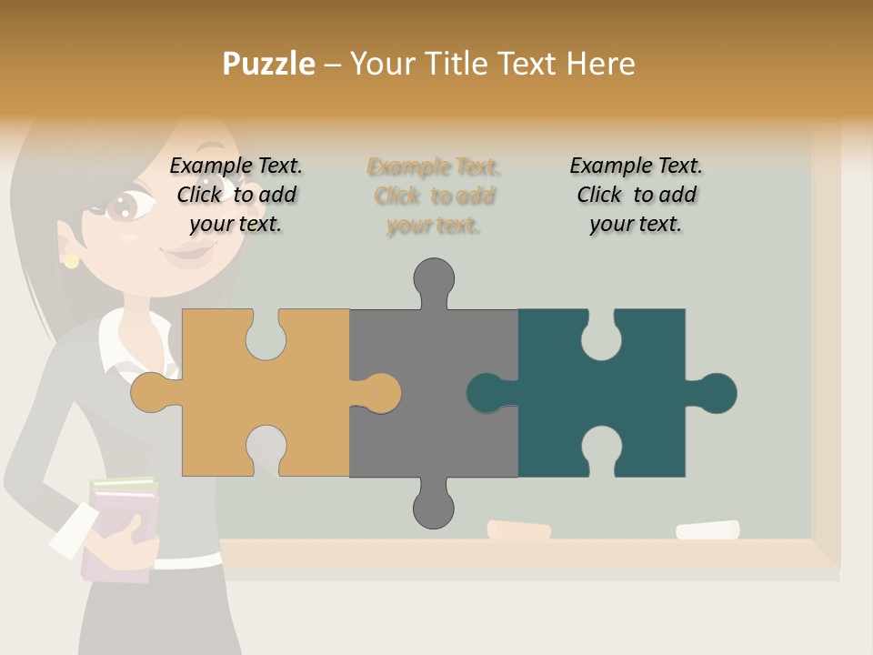 A Woman Standing In Front Of A Blackboard PowerPoint Template