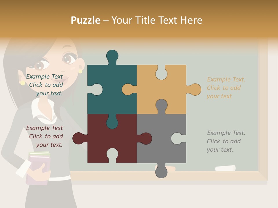 A Woman Standing In Front Of A Blackboard PowerPoint Template