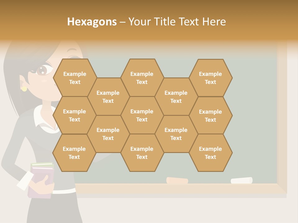 A Woman Standing In Front Of A Blackboard PowerPoint Template