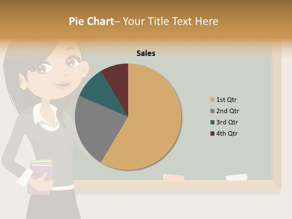 A Woman Standing In Front Of A Blackboard PowerPoint Template