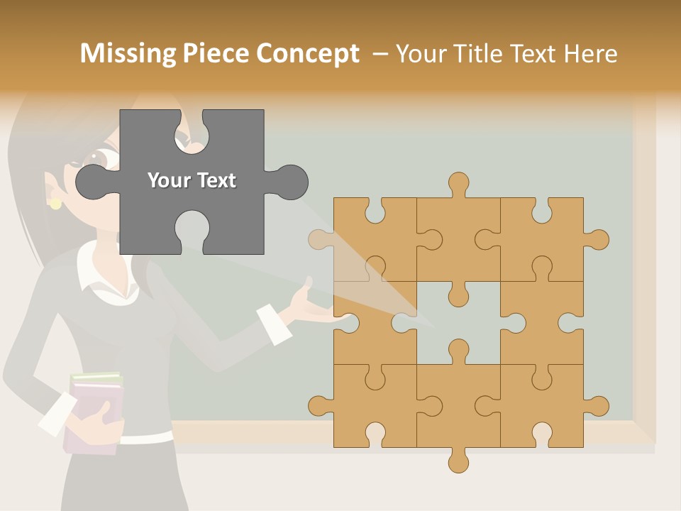 A Woman Standing In Front Of A Blackboard PowerPoint Template