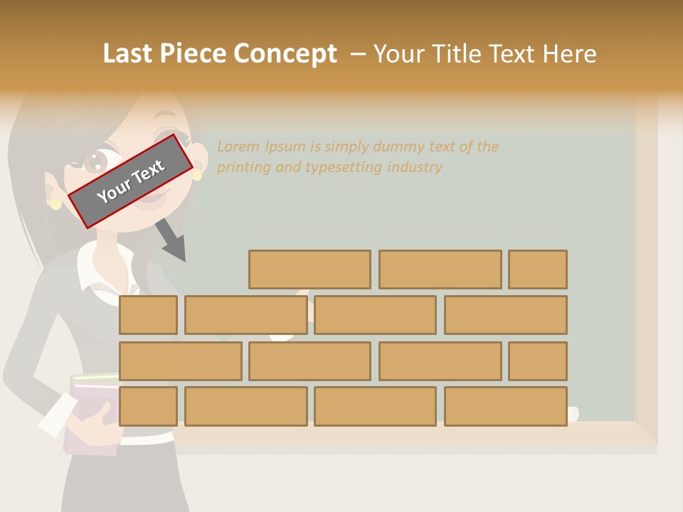 A Woman Standing In Front Of A Blackboard PowerPoint Template