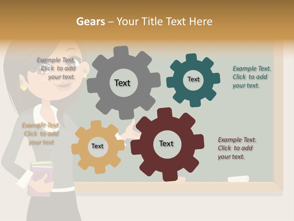 A Woman Standing In Front Of A Blackboard PowerPoint Template