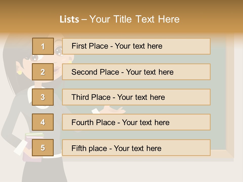 A Woman Standing In Front Of A Blackboard PowerPoint Template