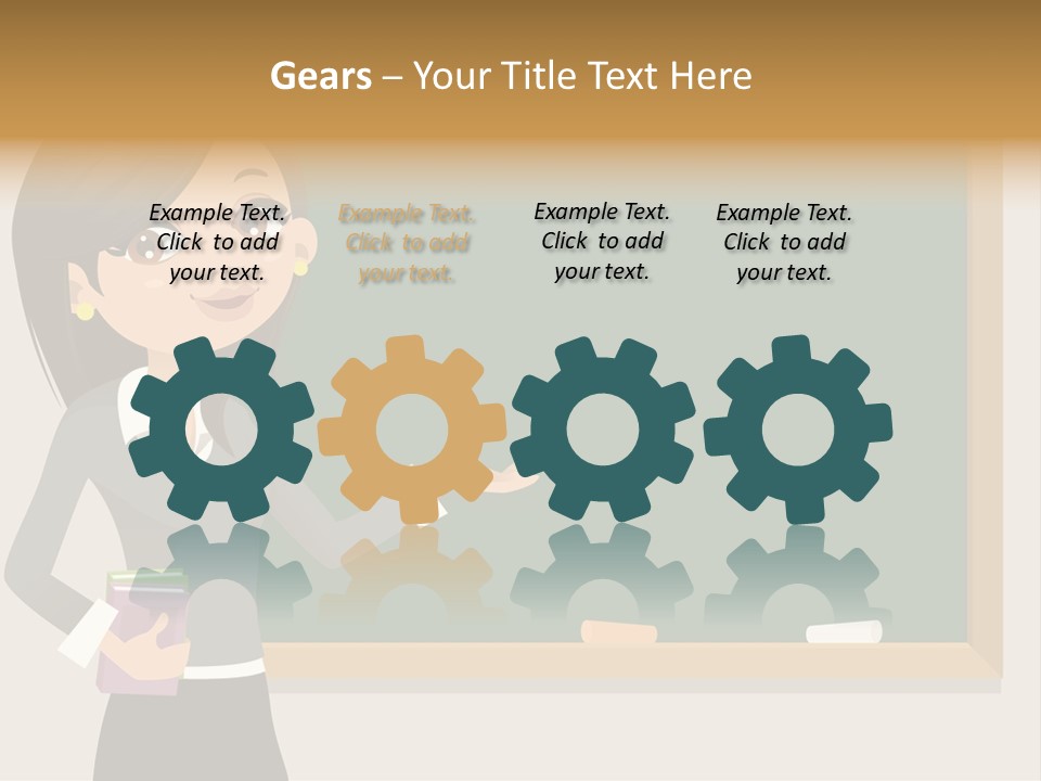 A Woman Standing In Front Of A Blackboard PowerPoint Template