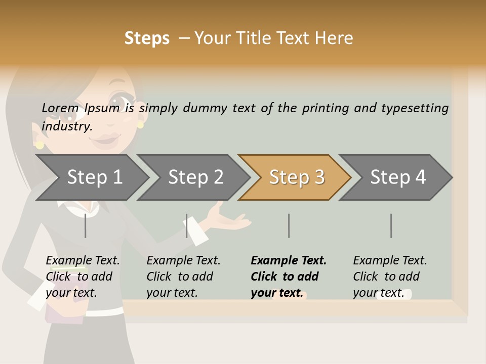 A Woman Standing In Front Of A Blackboard PowerPoint Template